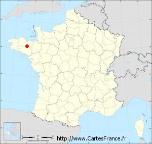 Fond de carte administrative de La Prénessaye petit format